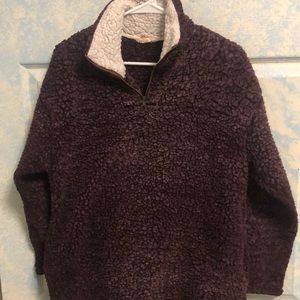 Purple fuzzy pullover